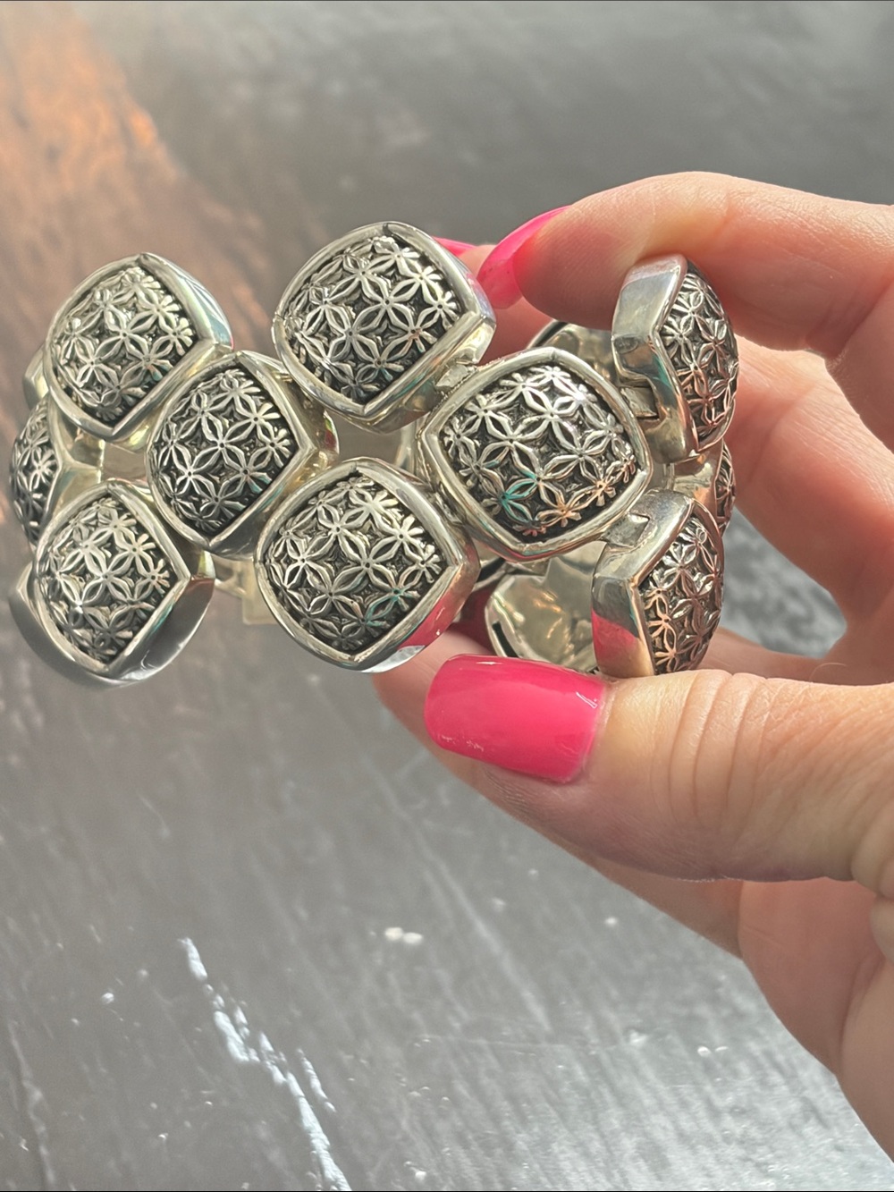Michael Dawkins 925 Silver-Flower of Life pattern Bracelet